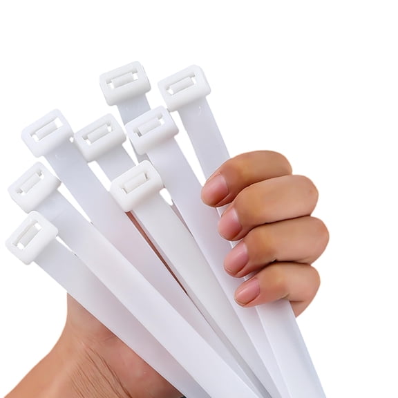 White Zip Ties Heavy Duty 20 Inch Outdoor, 250lb Extra Large Cable Tie Wraps Long Plastic Wire Ties Wide Clear Big Strong Thick Zipties 40 Pack