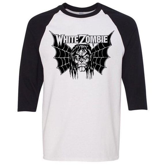 White Zombie Bat Face Raglan Classic Adult T-Shirt