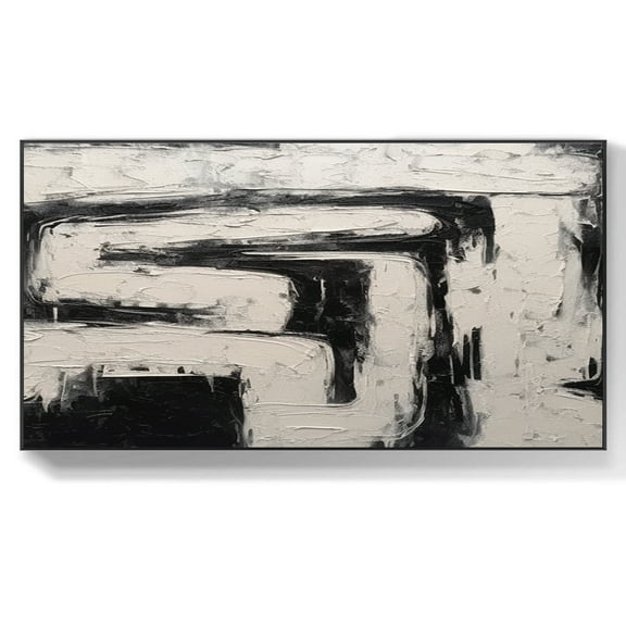 White abstract large abstract painting , wall art, line art, home decor, painting, minimalism textured wall art ,(41*81cm)16*32 Inches,Unstretched,Frameless