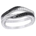 thumbnail image 1 of AFFY White & Black Natural Diamond Solitaire Enhancer Ring in 10k White Gold (0.33 Cttw) By, 1 of 1