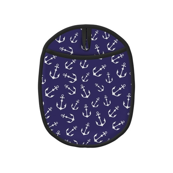 White anchor vintage navy blue Pot Holders for Kitchen - Heat Resistant Oven Mitts Hot Pads with Pocket, Non Slip Silicone Pot Holders, Cuteness Hanging Loop Potholders for Kitchen Baking