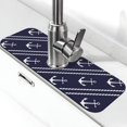 White anchors diagonal cords navyblue Faucet Mat for Kitchen Sink