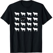 White and 1 Black Sheep, Funny, Jokes, Sarcastic Sayings T-Shirt men and women can wear, black, white, gifts