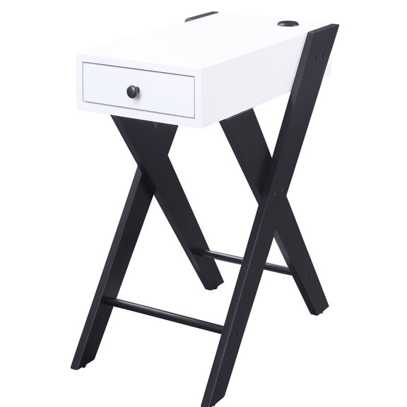 White and Black Appearance - USB Charging Feature - Living Room - Drawer for Small Stuff