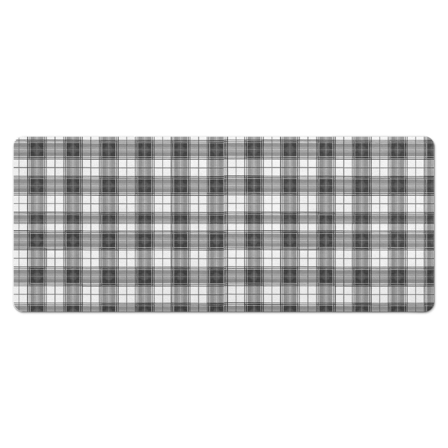 White and Black Checkered Pattern Diatomite Bath Mat, Stone Bath Rug ...