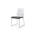 thumbnail image 1 of White and Black Faux Leather Metal Dining Chair, 1 of 3