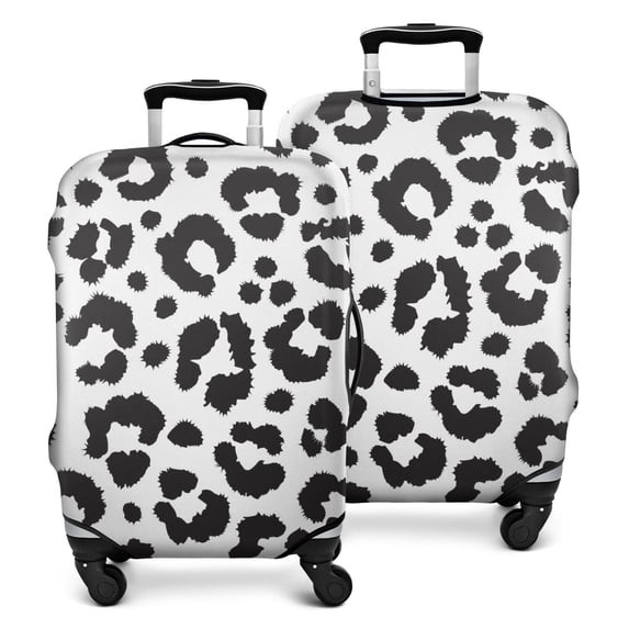 White and Black Of Leopard Print Luggage Cover Fashion Suitcase Cover Baggage Covers Fit 25-28 Inch Luggage (Go Travel)