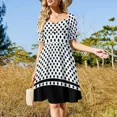 thumbnail image 1 of White and Black Polka Dots Pattern Sleeveless Dress party dresses women long dress women summer, 1 of 6