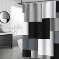 thumbnail image 1 of White and Black Shower Curtain Mordern Geometric Gray Shower Curtains for Bathroom 72 x 72 Inches, 1 of 6