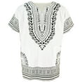 thumbnail image 1 of White Traditional African Print Dashiki Shirt - 7XL, 1 of 10