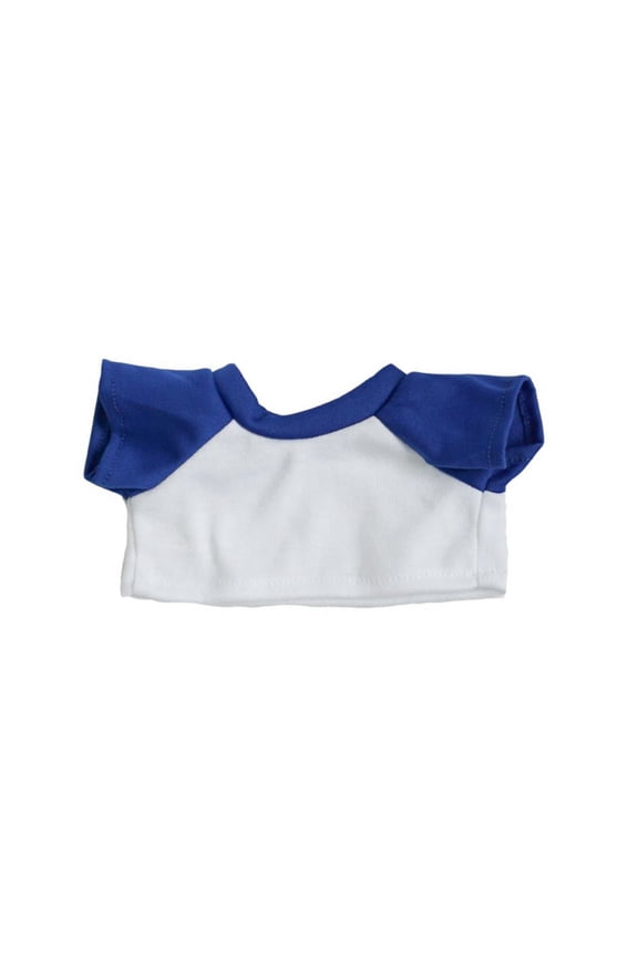 White and Blue T-Shirt 14-18 Inch Stuffed Animal Apparel Colorblock Top