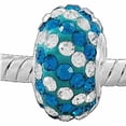 thumbnail image 1 of White and Clear  Crystal Charm Spacer European Bead Compatible for Most European Snake Chain Bracelet, 1 of 2