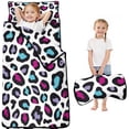 thumbnail image 1 of White and Colorful Of Leopard Print Toddler Nap Mats for Kids Preschool,Sleeping Mat Bag or Kids,Toddler Sleeping Bag,Toddler Nap Mat or Daycare, 1 of 6
