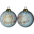 thumbnail image 1 of White and Gold In Our Hearts Forever Hand Painted Mouth Blown Glass Ornament, 1 of 4