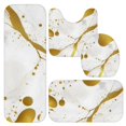 thumbnail image 1 of White and Gold Marble Pattern Bathroom Rug Set 4 Piece,Includes Contour,Lid Cover,Bath Mat,Non-Slip Extra Soft Absorbent Washable, 1 of 4