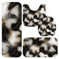thumbnail image 1 of White and Gold Marble Pattern Bathroom Rug Set 4 Piece,Includes Contour,Lid Cover,Bath Mat,Non-Slip Extra Soft Absorbent Washable, 1 of 5
