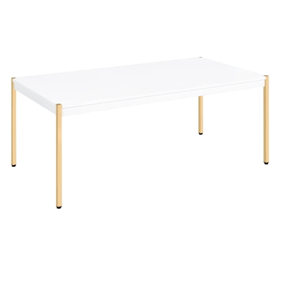 White and Gold Rectangular Design / Spacious Surface for Living Room Decor Display