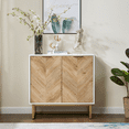 thumbnail image 1 of White and Gold Storage Cabinet with 2 Doors,Modern Buffet Sideboard Storage Cabinet，Accent Cabinet for Living Room, Dining Room, Entryway, 1 of 14