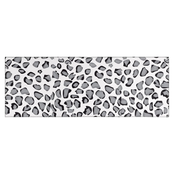 White and Gray Of Leopard Print Kitchen Rug Mat,Kitchen Runner Rugs Non Skid Washable,Decorative Kitchen Floor Mats for Kitchen,Sink,Laundry,17"X47"