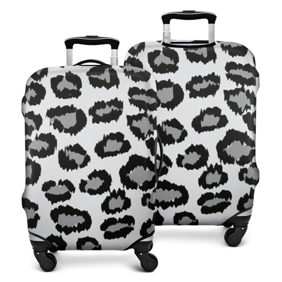 White and Gray Of Leopard Print Luggage Cover Fashion Suitcase Cover Baggage Covers Fit 25-28 Inch Luggage (Go Travel)