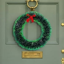 White and Green Artificial Christmas Wreath 25cm Plastic Indoor Outdoor Hanging Door Wall Decoration