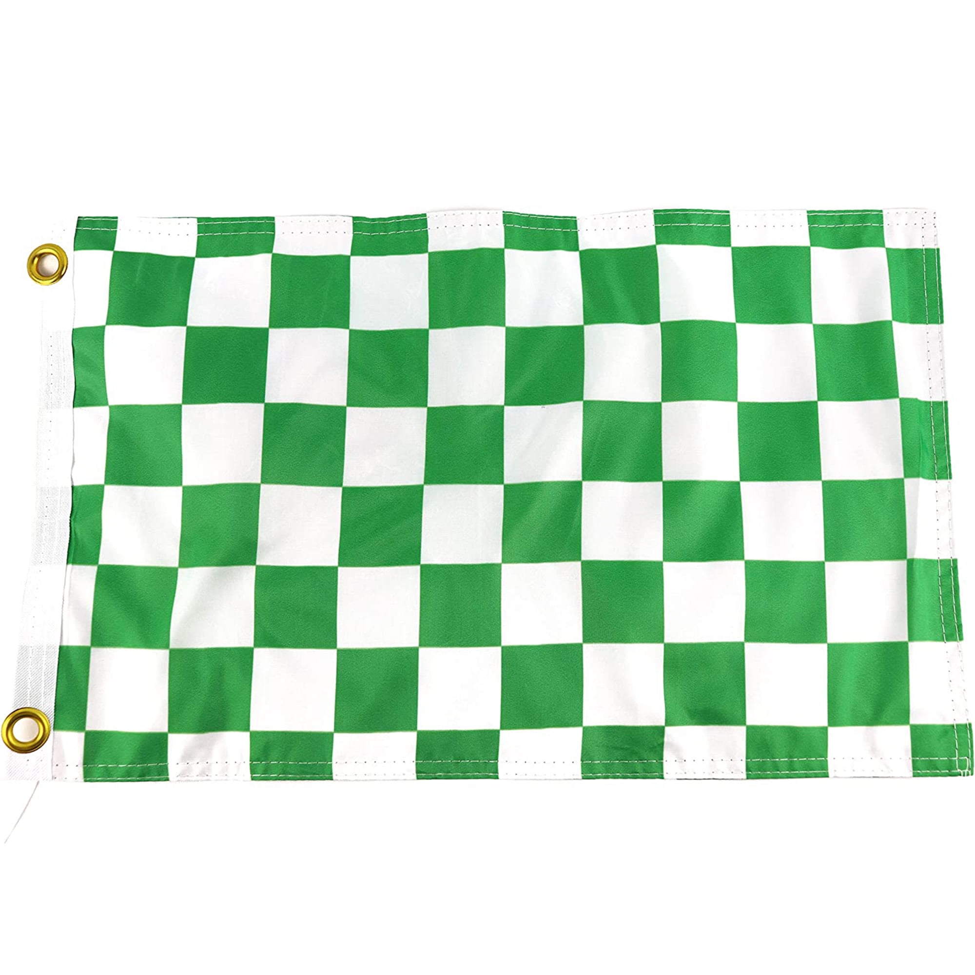 White and Green Checkered Flag 12x18 Inches - Perfect for UTV ATV SxS Boats - Attach to Whip Lights or Flag Poles - Double Sided - Ulti Offroad