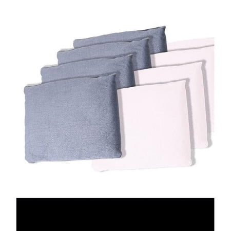 White and Grey Cornhole Bags, Set of 8