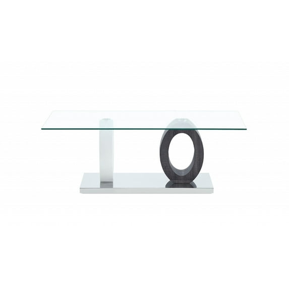 White and Grey Glass top Cocktail Table