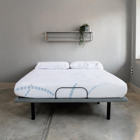 White and Light Blue 8-Inch Queen Memory Foam Mattress for Restful Sleep, Tight Top Design