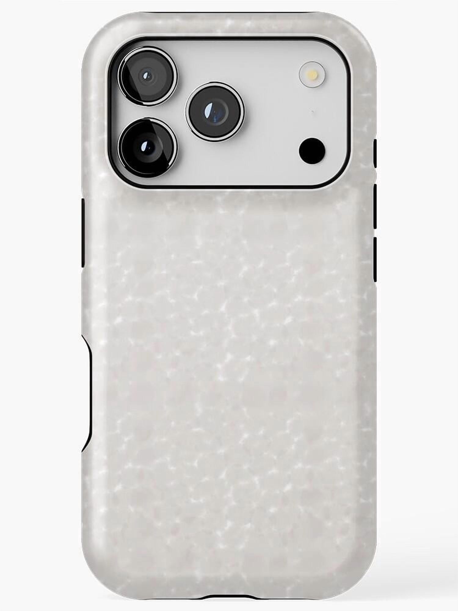 White and Light Gray Marble Texture Tough Phone Case, Polycarbonate and ...