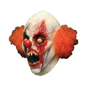White and Orange Creepy Clown Unisex Adult Halloween Mask Costume Accessory - One Size