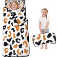 thumbnail image 1 of White and Orange Of Leopard Print Toddler Nap Mats for Kids Preschool,Sleeping Mat Bag or Kids,Toddler Sleeping Bag,Toddler Nap Mat or Daycare, 1 of 6