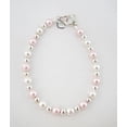 thumbnail image 1 of White and Pink Swarovski Pearls with Sterling Silver Mini Beads Bracelet, 1 of 3