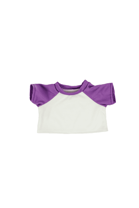 White and Purple T-Shirt 14-18 Inch Plush Toy Apparel Colorblock Top