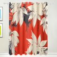 thumbnail image 1 of White and Red Flowers Japanese Style Blackout Curtains for Living Room Bedroom 55W x 72/84L Insulated Window Drapes 2 Panels, 1 of 6