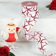 thumbnail image 1 of Northlight Glitter Hearts Valentine's Wired Craft Ribbon - 2.5" x 10 Yards - White and Red, 1 of 6