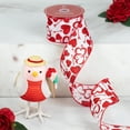 thumbnail image 1 of Northlight Hearts Valentine's Day Wired Craft Ribbon - 2.5" x 10 Yards - White and Red, 1 of 6