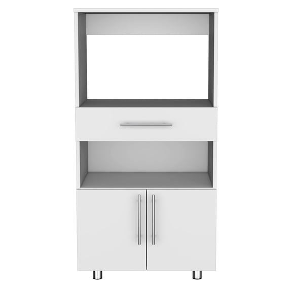 White and Sleek Design | Kitchen Cabinet for Various Items Storage | Create a Cozy Kitchen Atmosphere