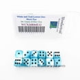 thumbnail image 1 of White and Teal Gemini Dice with Black Pips D6 12mm (1/2in) Pack of 12 Wondertrail, 1 of 1