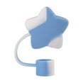 thumbnail image 1 of White and blue (J) $ for Stanley food grade silicone straw cap for Stanley straw cover star 10mm dustproof straw plug, 1 of 7