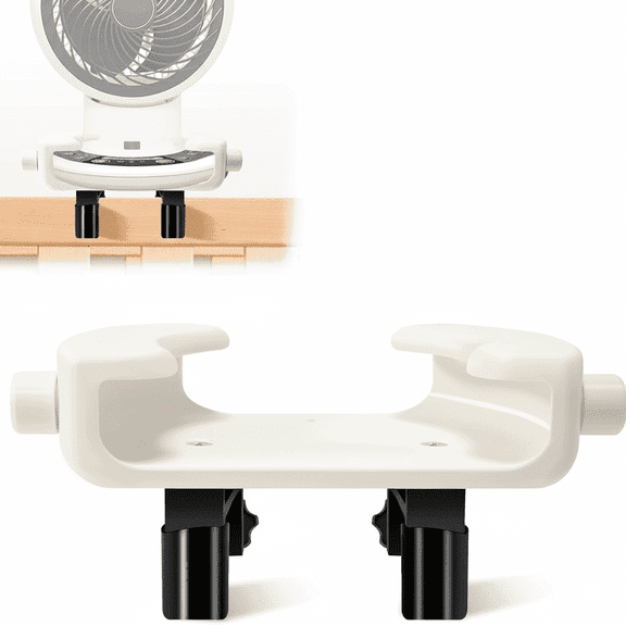 White and gray fan installation 8.27-inch fan - Free installation with bracket and tools attached - Universal fan bracket for dormitory