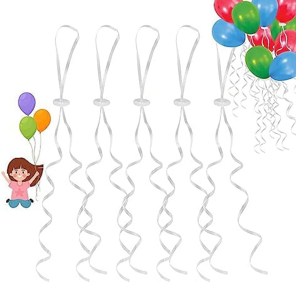 White balloon string with snaps, suitable for birthday parties