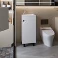 thumbnail image 1 of White bathroom vanity with integrated sink and faucet, scratch - resistant, ideal for small space organization, 1 of 4