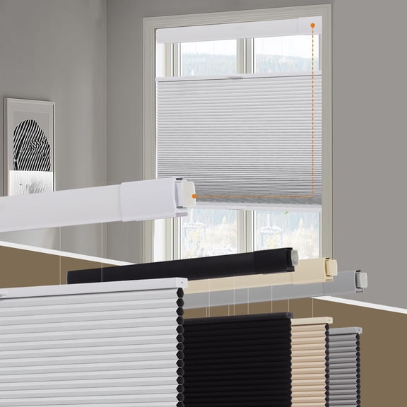 White(blackout) 18"w x 36"h Cellular Window Shades Cordless Top Down Bottom Up Blinds