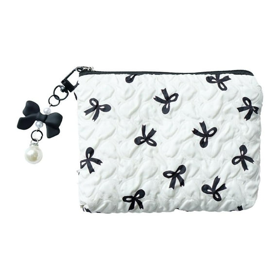 White bow lazy storage bag portable travel cosmetic bag GXJ P6C1