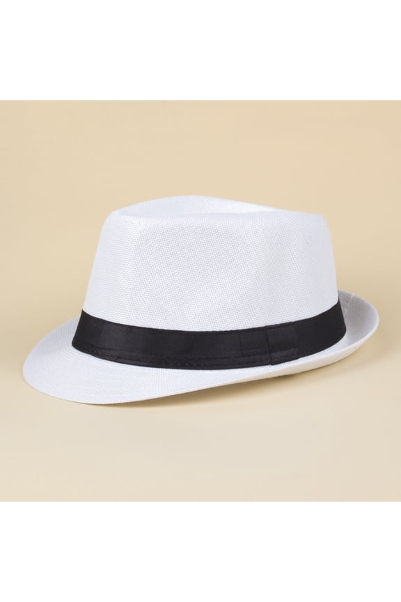 White breathable top hat woven sun protection hat