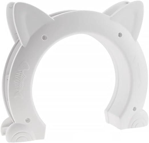 White cat door builtin indoor door, ABS cat flap indoor cat
