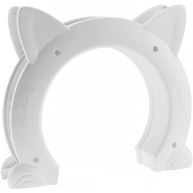 White cat door builtin indoor door, ABS cat flap indoor cat