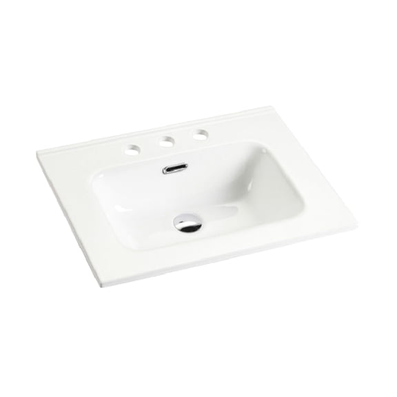 White ceramic integrated sink for bathroom / Combines style and functionality, easy to install