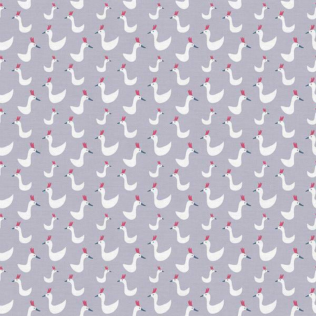 White chicken kids cotton fabric, Paintrbrush Studio Animal Kingdom, Sold by the Quarter Yard